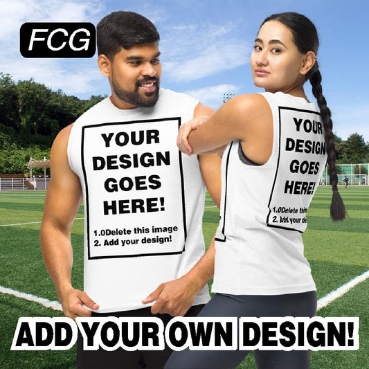 "Flex Your Style: Customize Your Own Unisex Tank Top Muscle T-Shirt at FastCustomGear.com for Personalized Comfort and Confidence."