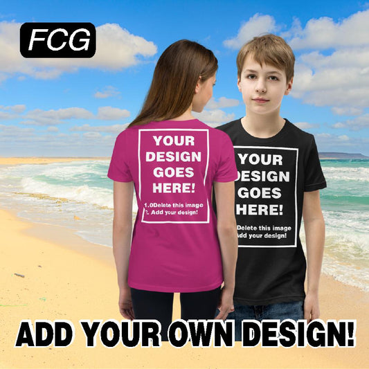 "Youthful Fashion Freedom: Customizable Short Sleeve T-Shirts for Boys and Girls at FastCustomGear.com"
