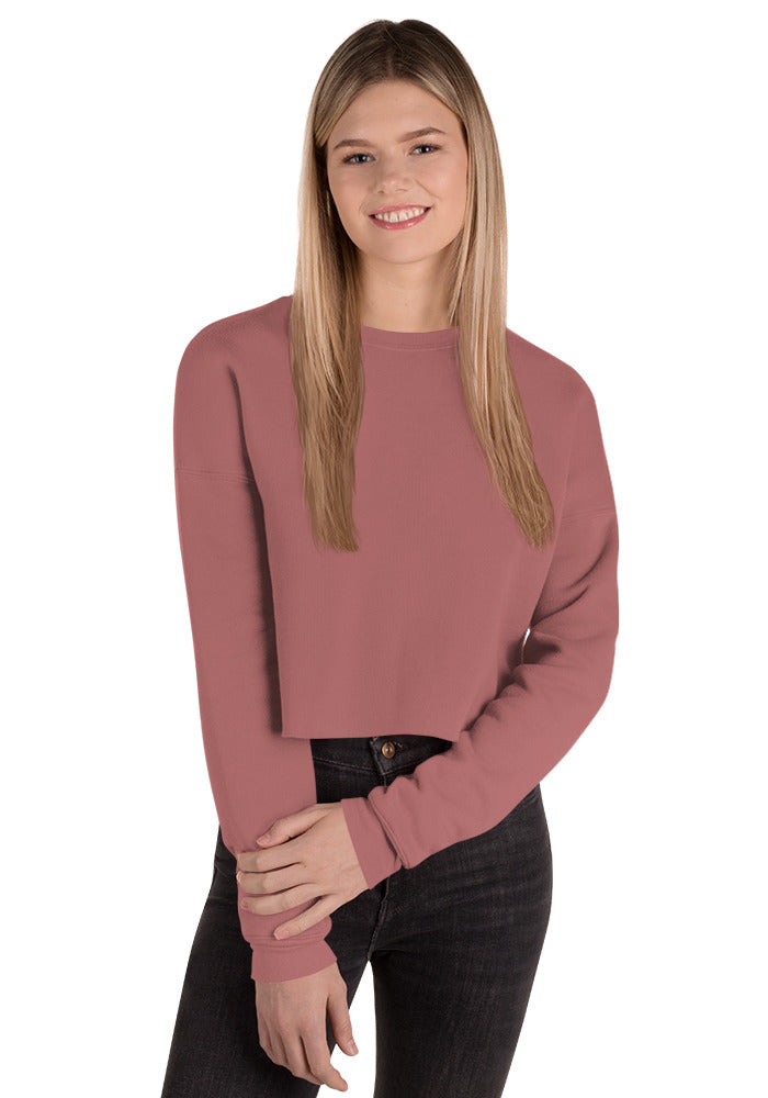 Customizable Women's Fleece Crop Sweatshirt | FastCustomGear.com