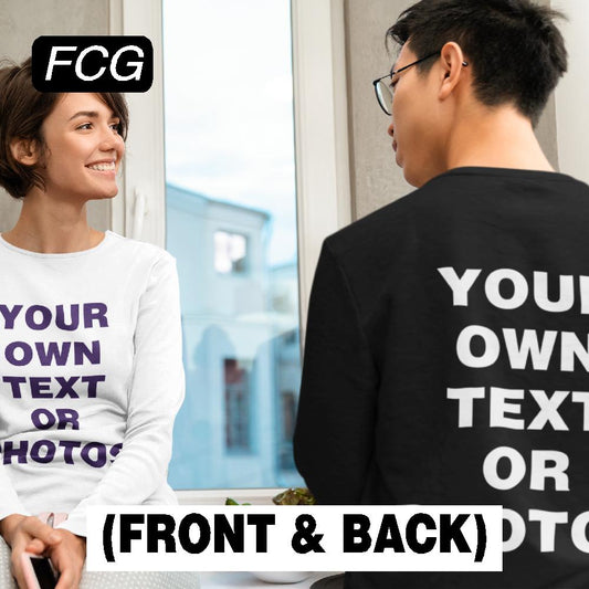 "Design Your Comfort: Customize Your Own Unisex Long Sleeve T-Shirt at FastCustomGear.com for Personalized Style and Warmth."